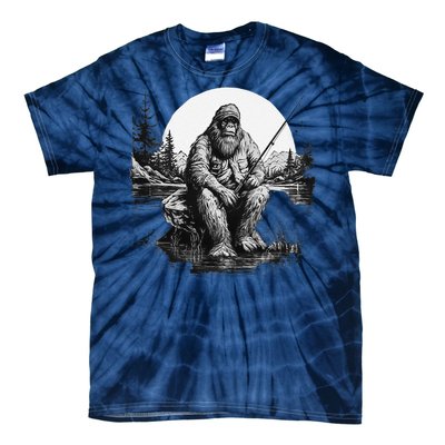 Big Foot Fishing Cool Fishing Fisher Tie-Dye T-Shirt