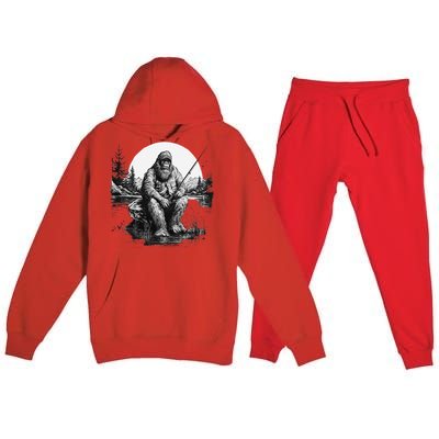 Big Foot Fishing Cool Fishing Fisher Premium Hooded Sweatsuit Set