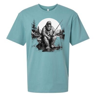 Big Foot Fishing Cool Fishing Fisher Sueded Cloud Jersey T-Shirt