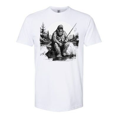 Big Foot Fishing Cool Fishing Fisher Softstyle CVC T-Shirt