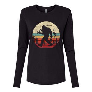 Bigfoot Fishing Funny Retro Sasquatch Fishermen Men Womens Cotton Relaxed Long Sleeve T-Shirt