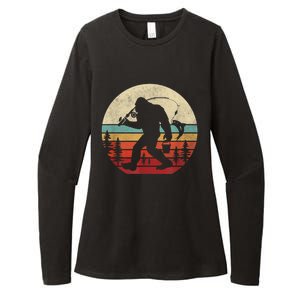 Bigfoot Fishing Funny Retro Sasquatch Fishermen Men Womens CVC Long Sleeve Shirt