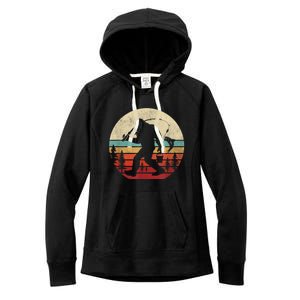 Bigfoot Fishing Funny Retro Sasquatch Fishermen Men Women's Fleece Hoodie