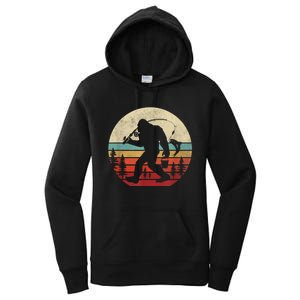 Bigfoot Fishing Funny Retro Sasquatch Fishermen Men Women's Pullover Hoodie