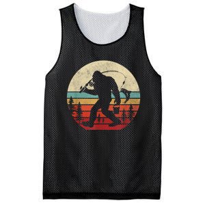 Bigfoot Fishing Funny Retro Sasquatch Fishermen Men Mesh Reversible Basketball Jersey Tank