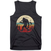 Bigfoot Fishing Funny Retro Sasquatch Fishermen Men Tank Top