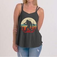 Bigfoot Fishing Funny Retro Sasquatch Fishermen Men Women's Strappy Tank