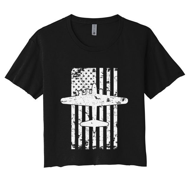 B17 Flying Fortress Wwii Bomber Airplane Pilot Cool Gift Crop Top