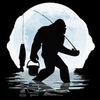 Bigfoot Fishing Funny Sasquatch And Fish Night Fishing Polo