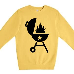 Bbq Fire Flames Great Gift Premium Crewneck Sweatshirt