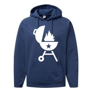 Bbq Fire Flames Great Gift Performance Fleece Hoodie