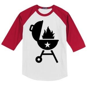 Bbq Fire Flames Great Gift Kids Colorblock Raglan Jersey