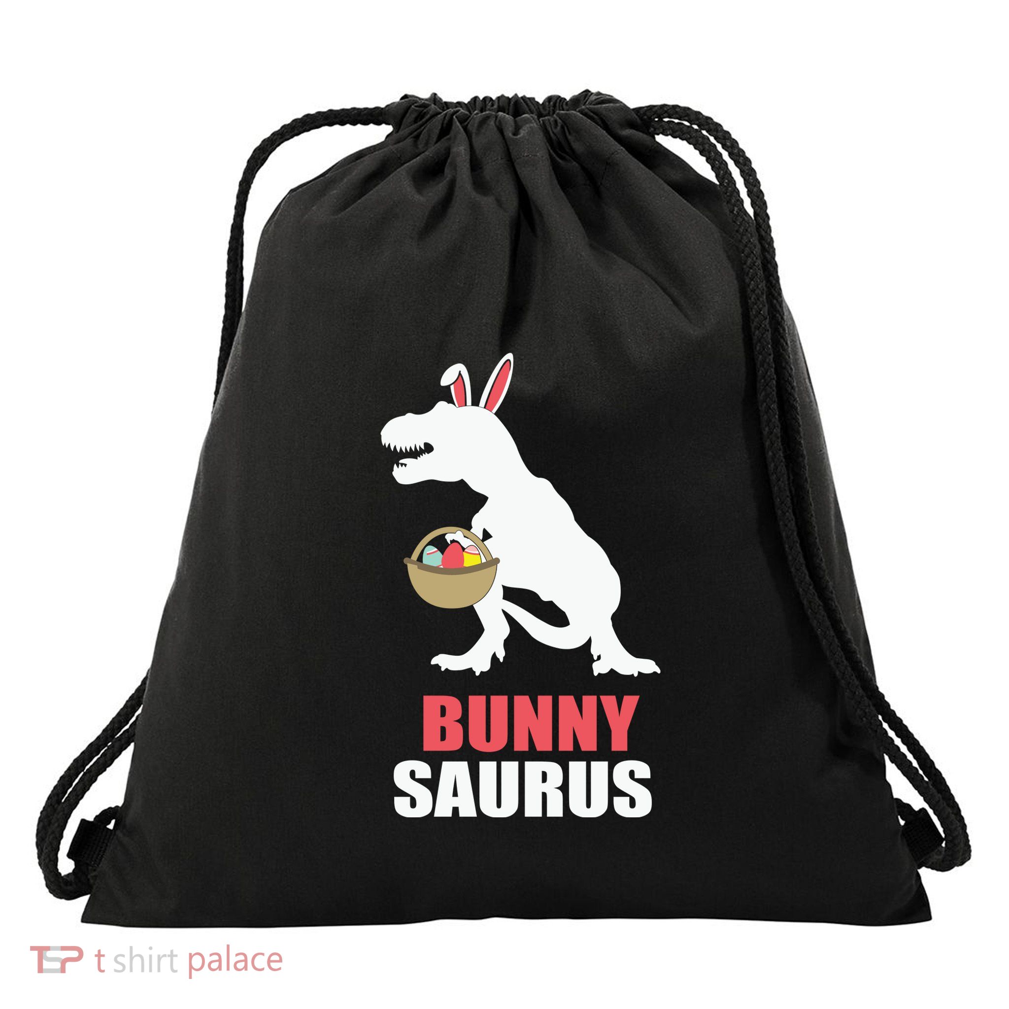 Bunnysaurus Funny Family Easter Day Funny T Rex Drawstring Bag