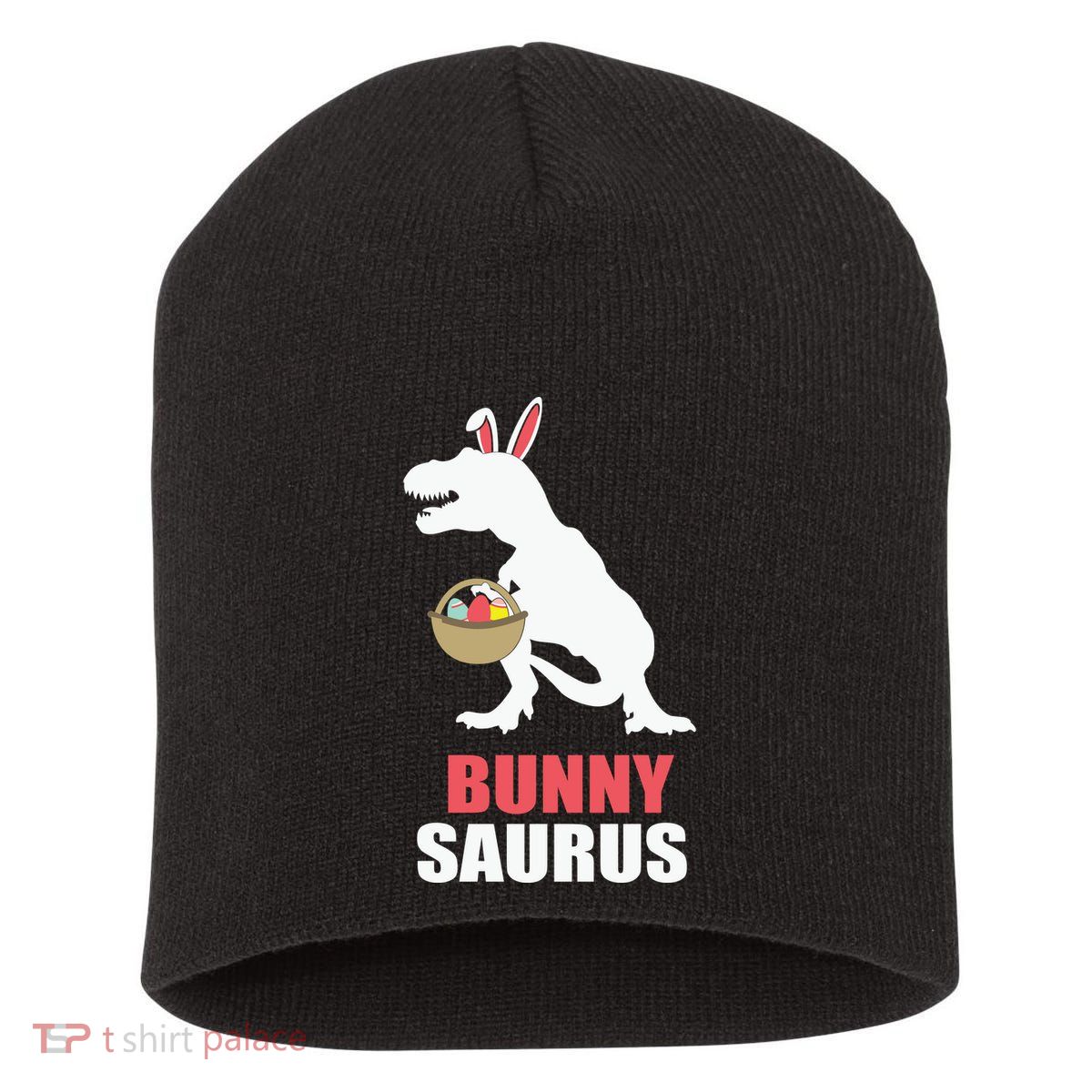 Bunnysaurus Funny Family Easter Day Funny T Rex Short Acrylic Beanie