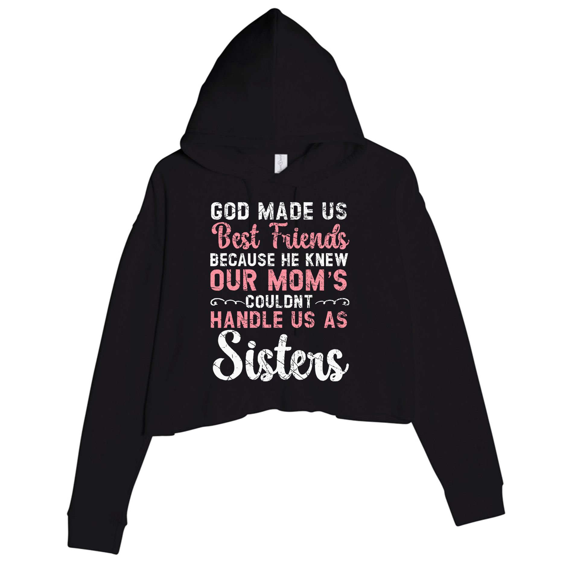 Best Friend Forever Friendship Bestie BFF Squad Crop Fleece Hoodie