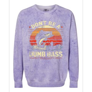 Bass Fishing Funny DonT Be A Dumb Bass Retro Manfishing Colorblast Crewneck Sweatshirt