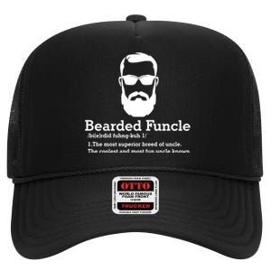 Bearded Funcle Funny Definition Lover High Crown Mesh Back Trucker Hat