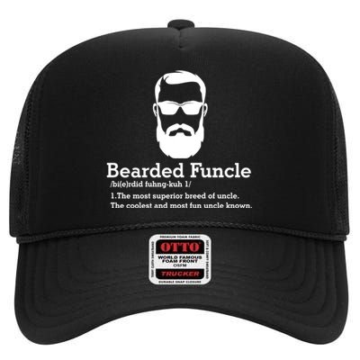 Bearded Funcle Funny Definition Lover High Crown Mesh Back Trucker Hat