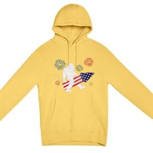 Bigfoot Fireworks Funny 4th Of July Sasquatch Patriotic Premium Pullover Hoodie