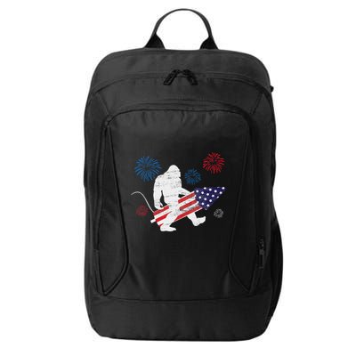 Bigfoot Fireworks Funny 4th Of July Sasquatch Patriotic City Backpack