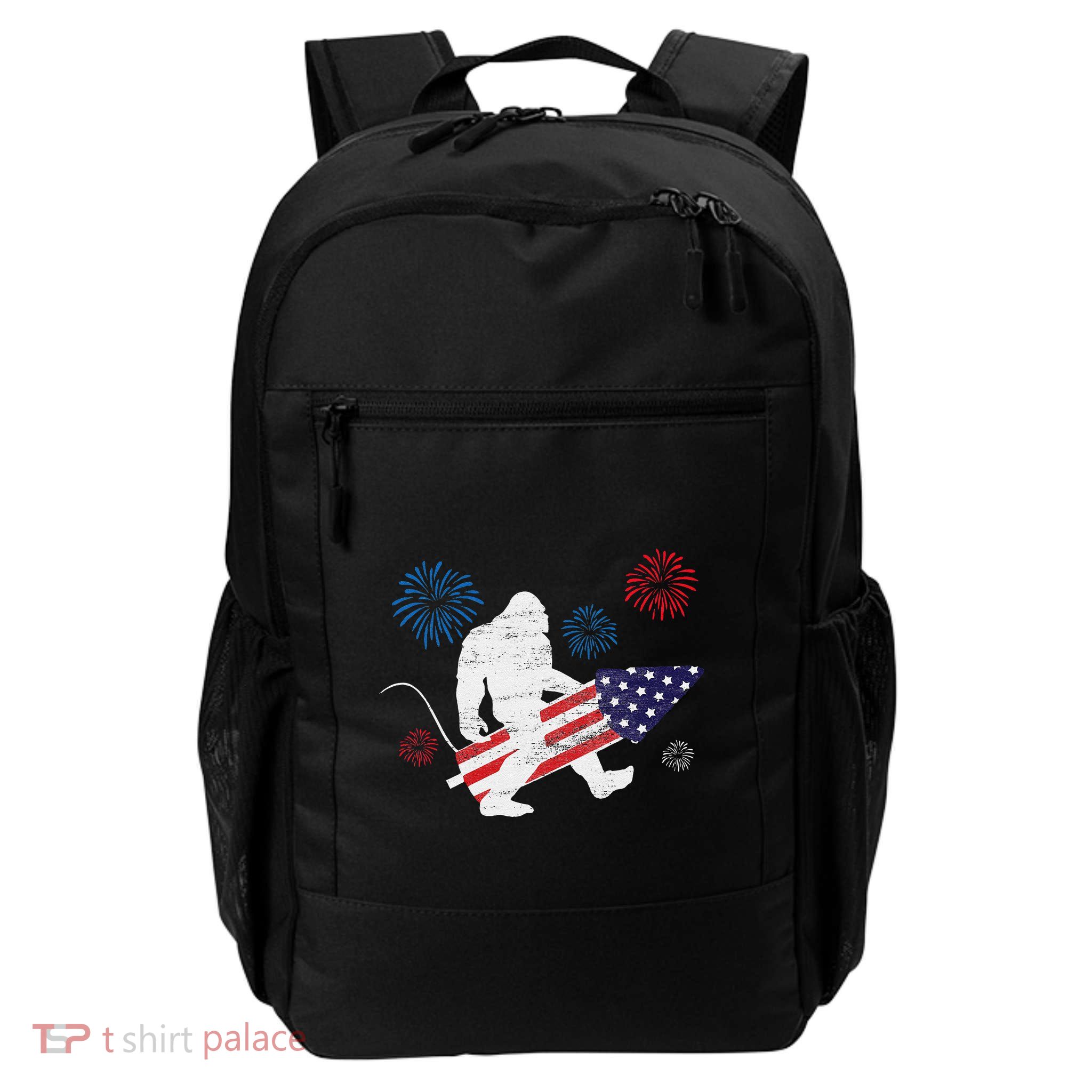 Bigfoot Fireworks Funny 4th Of July Sasquatch Patriotic Backpack