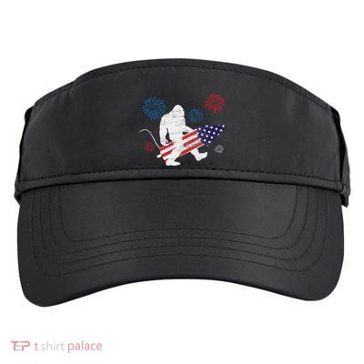 Bigfoot Fireworks Funny 4th Of July Sasquatch Patriotic Adult Drive Performance Visor