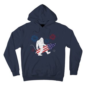 Bigfoot Fireworks Funny 4th Of July Sasquatch Patriotic Hoodie