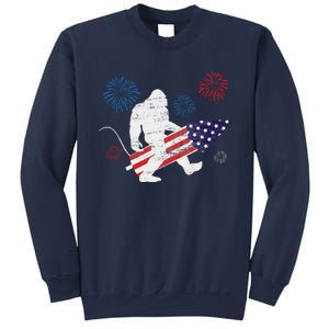 Bigfoot Fireworks Funny 4th Of July Sasquatch Patriotic Sweatshirt