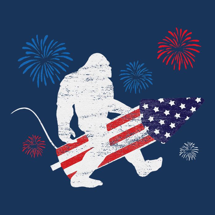 Bigfoot Fireworks Funny 4th Of July Sasquatch Patriotic Sweatshirt