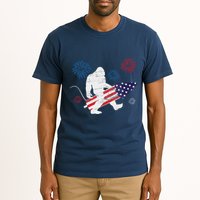 Bigfoot Fireworks Funny 4th Of July Sasquatch Patriotic Tall T-Shirt