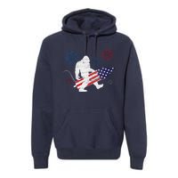 Bigfoot Fireworks Funny 4th Of July Sasquatch Patriotic Premium Hoodie