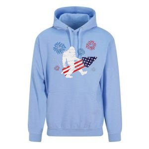 Bigfoot Fireworks Funny 4th Of July Sasquatch Patriotic Unisex Surf Hoodie