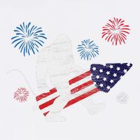 Bigfoot Fireworks Funny 4th Of July Sasquatch Patriotic Garment-Dyed Sweatshirt
