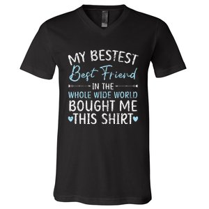 Best Friend Forever Friendship Bestie BFF Squad V-Neck T-Shirt