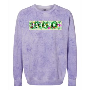 Bahamas Framed Floral Design Colorblast Crewneck Sweatshirt