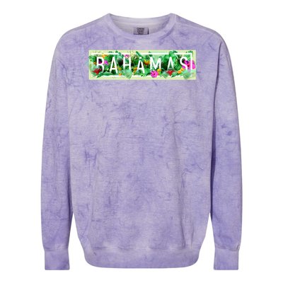 Bahamas Framed Floral Design Colorblast Crewneck Sweatshirt