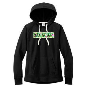 Bahamas Framed Floral Design Women's Fleece Hoodie