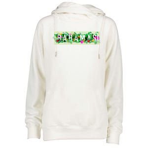 Bahamas Framed Floral Design Womens Funnel Neck Pullover Hood