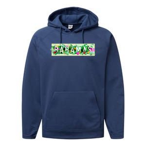 Bahamas Framed Floral Design Performance Fleece Hoodie