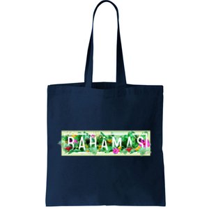 Bahamas Framed Floral Design Tote Bag