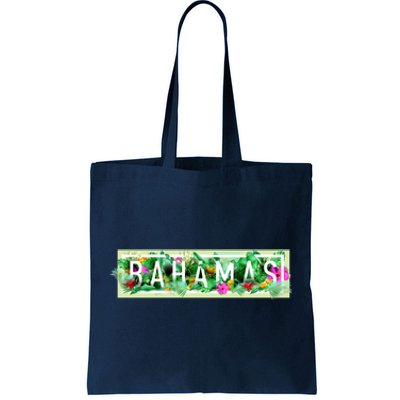 Bahamas Framed Floral Design Tote Bag