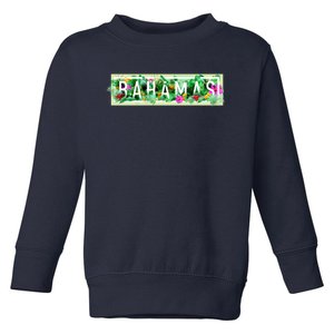 Bahamas Framed Floral Design Toddler Sweatshirt