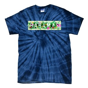 Bahamas Framed Floral Design Tie-Dye T-Shirt