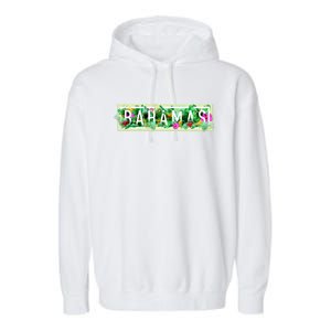 Bahamas Framed Floral Design Garment-Dyed Fleece Hoodie