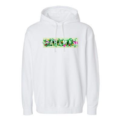 Bahamas Framed Floral Design Garment-Dyed Fleece Hoodie