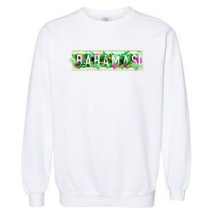 Bahamas Framed Floral Design Garment-Dyed Sweatshirt