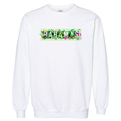 Bahamas Framed Floral Design Garment-Dyed Sweatshirt