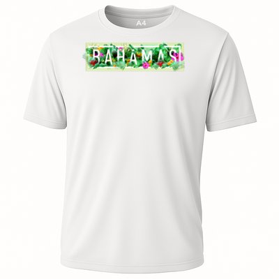 Bahamas Framed Floral Design Cooling Performance Crew T-Shirt