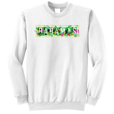 Bahamas Framed Floral Design Sweatshirt