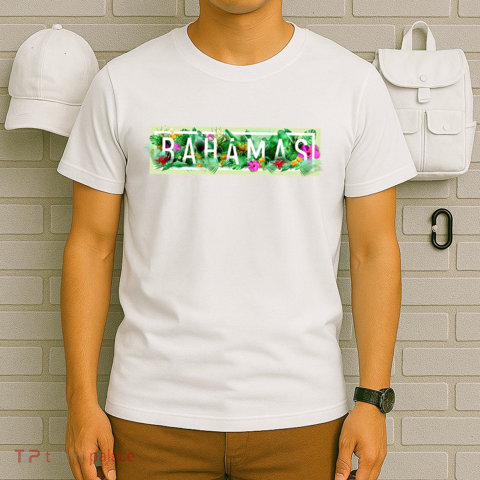 Bahamas Framed Floral Design T-Shirt